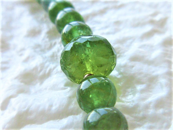 A７４　ネックレス　カットグリーントルマリン　緑　天然石ビーズ　 6枚目の画像