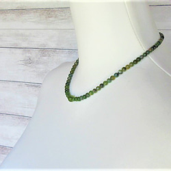 A７４　ネックレス　カットグリーントルマリン　緑　天然石ビーズ　 17枚目の画像
