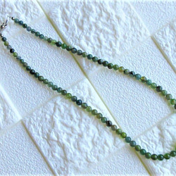 A７４　ネックレス　カットグリーントルマリン　緑　天然石ビーズ　 15枚目の画像