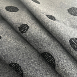 着物 単衣 水玉の刺繍 黒 ダンガリー きもの コットンレース 木綿 カジュアル 9枚目の画像