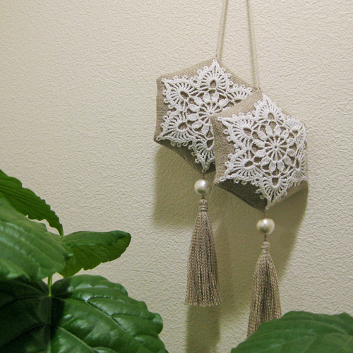 雪の結晶＊オーナメント レース編み その他インテリア雑貨 con te 通販