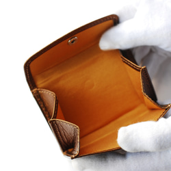 小銭をたっぷり収納、中の小銭の視認性も高く使いやすい 『カード入れ付コインケース』アルラン社シュリー：メタリックブロンズ 7枚目の画像