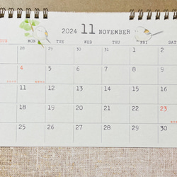 2024年　シマエナガ卓上カレンダー（手書き） 11枚目の画像