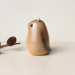 ハムスター　グレー　（木・鳥・動物・置物） hamster / wooden animal / mouse 4枚目の画像