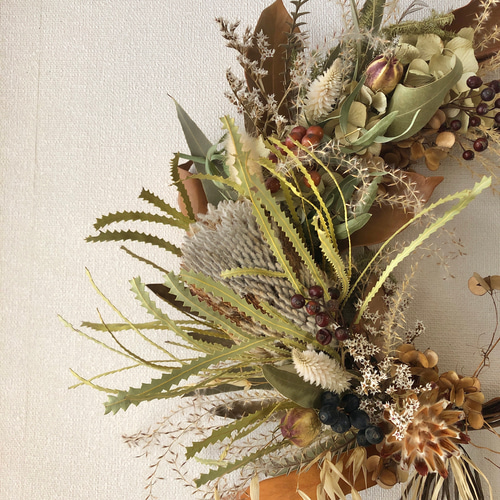 ＊Natural＊クリスマスリース　ネイティブ☆ドライフラワーリース Natural＊秋冬のネイティブリース♡ドライフラワーリース ドライ
