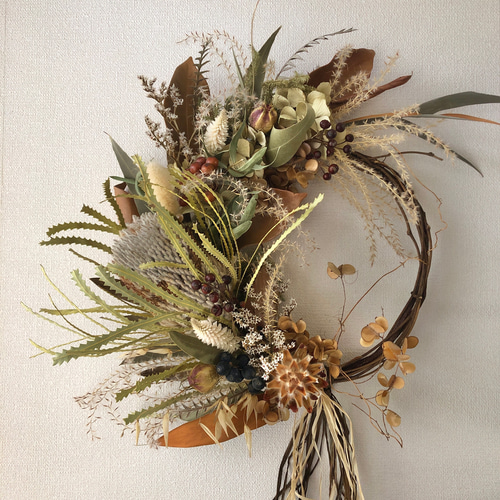 Natural＊秋冬のネイティブリース♡ドライフラワーリース ドライ