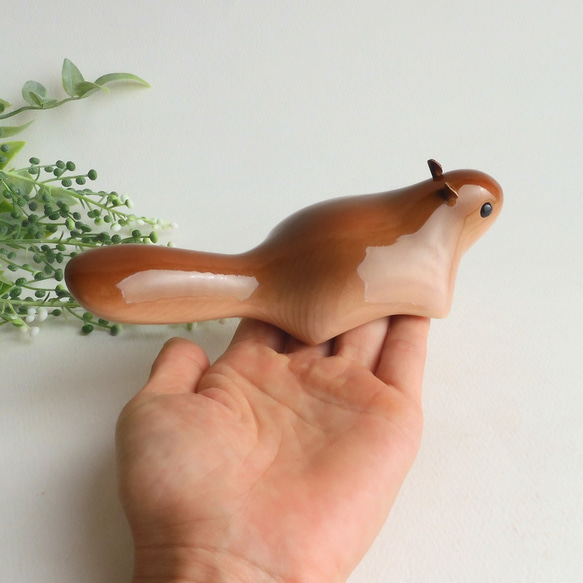 モモンガ （木 動物 置物 / wooden animal / flying squirrel / figurine ) 5枚目の画像