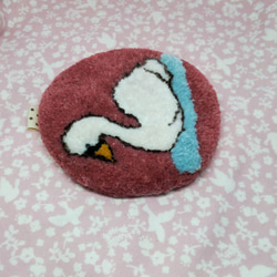 白鳥の刺繍　壁掛け　トレー　コースター 4枚目の画像