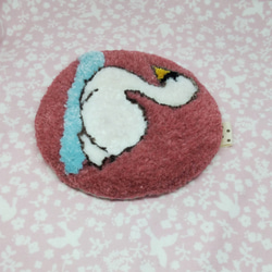 白鳥の刺繍　壁掛け　トレー　コースター 6枚目の画像