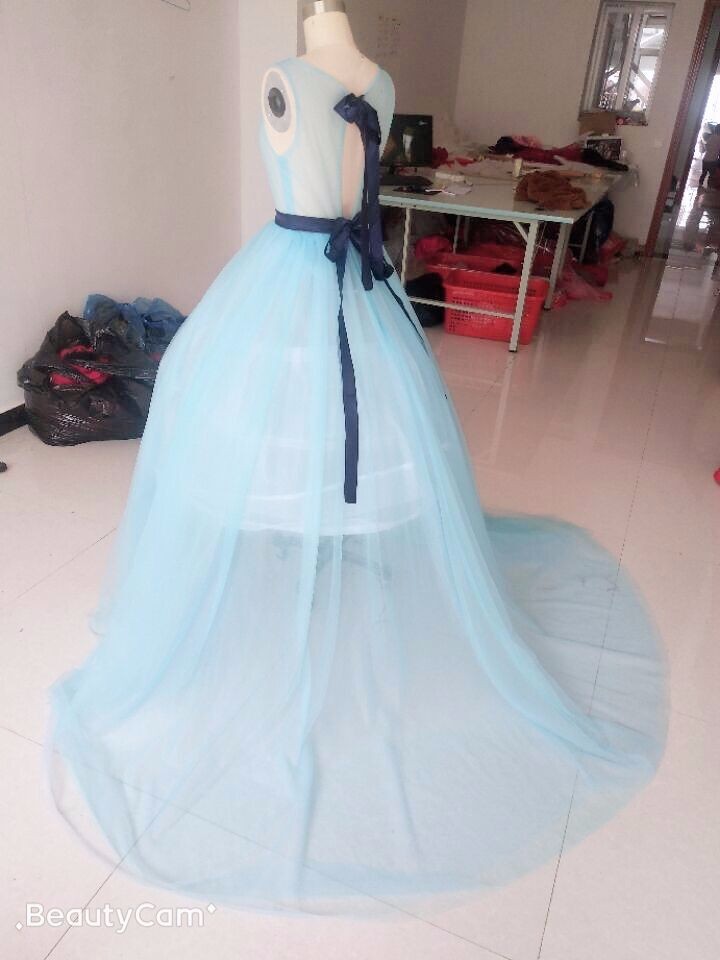 エレガント ウエディングドレス カラードレス用全身オーバースカート　トップス付きドレス　バックリボンサイズ調整可能