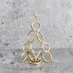 『Ringtree』真鍮リングのクリスマスツリー（小） 1枚目の画像