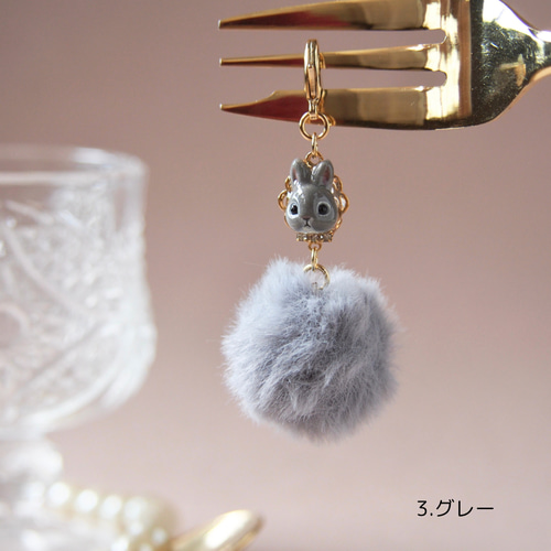 うさぎのしっぽチャーム キーホルダー Rie（ﾘｰ） 通販 16729263