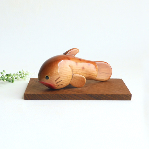 ドジョウ　(★台付き)  wooden loach 2枚目の画像