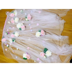 優雅婚紗罩裙 彩色禮服罩衫 花朵/花朵 第3張的照片