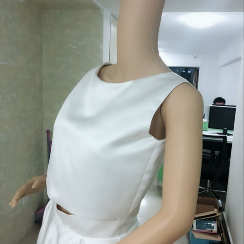 ウエディングドレス スレンダータイプ サテン ツーピース セパレート  