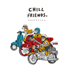 「CHILL FRIENDS_バイカーズ」 裏起毛BIGシルエットスウェット 5枚目の画像