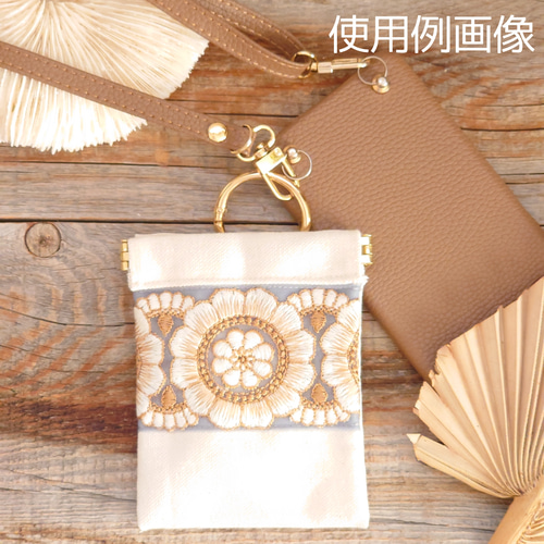 インド刺繍リボン バネ口ポーチ ポーチ Jewelino 通販 16729513