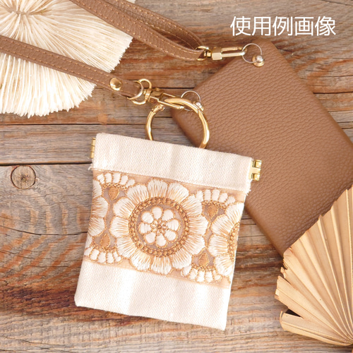 インド刺繍リボン バネ口ポーチ［mini］ ポーチ Jewelino 通販