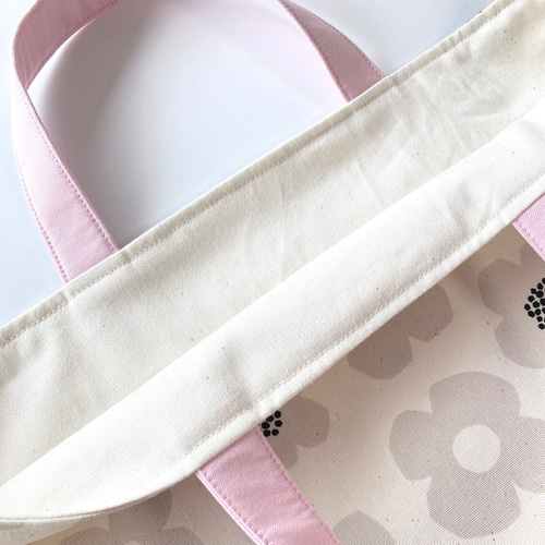 入園入学グッズ 北欧花柄 くすみピンク ⋈*｡ﾟ【New】北欧風 ピンクくすみカラー お花柄 レッスンバック