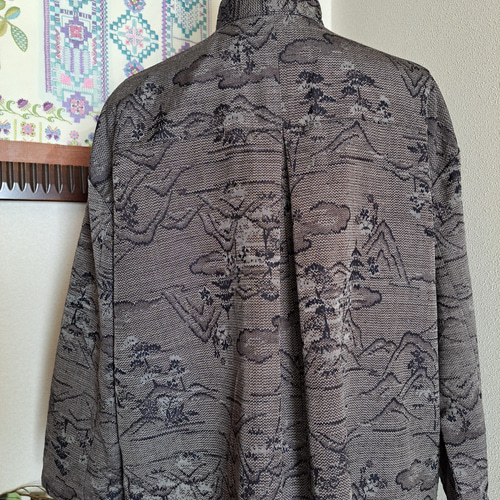 ☆ 着物リメイク /紬/シャツワンピースコートです/一点物