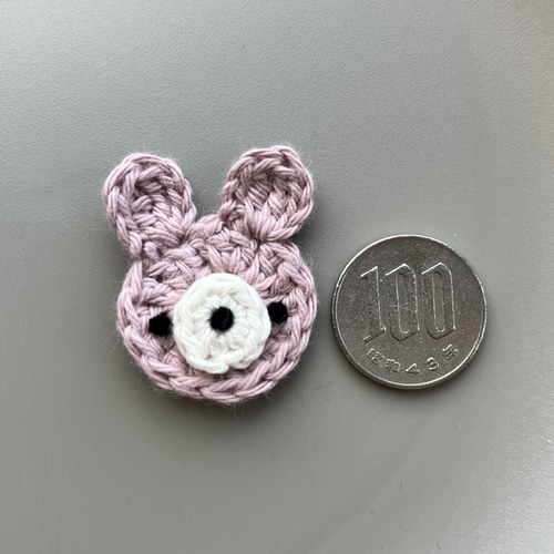 送料無料/アップリケ ワッペン パーツ かぎ編み モチーフ うさぎ 毛糸