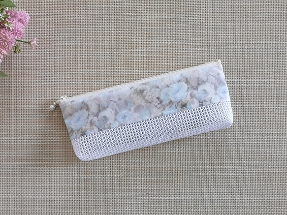 ハンドメイド　歯ブラシポーチ　メッシュポーチ　歯ブラシケース　リバティ　ハムステッドサマー 5枚目の画像