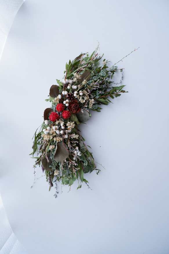 ドライフラワーのクリスマススワッグ ドライフラワー petite