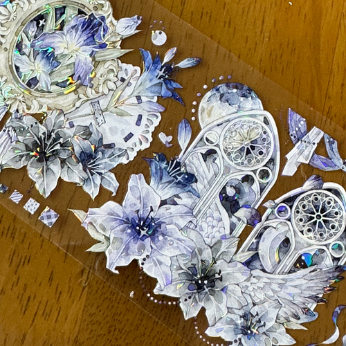 Likey文创 冷鸢 海外マスキングテープ 切り売り PET贝壳光 No