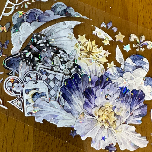 Likey文创 冷鸢 海外マスキングテープ 切り売り PET贝壳光 No