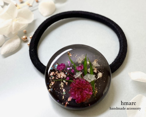 しだれ華 ／ ボタニカル レジン ヘアゴム（ポニーフック）／ 大人