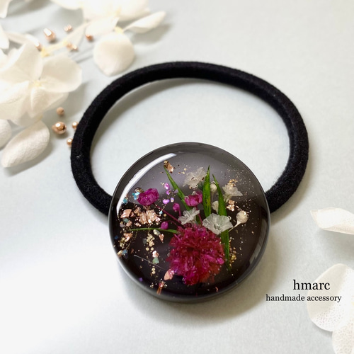 しだれ華 ／ ボタニカル レジン ヘアゴム（ポニーフック）／ 大人