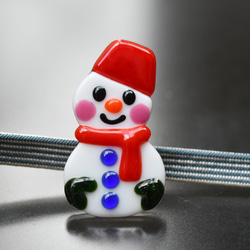 雪だるまさんの帯留め　クリスマスにも 1枚目の画像