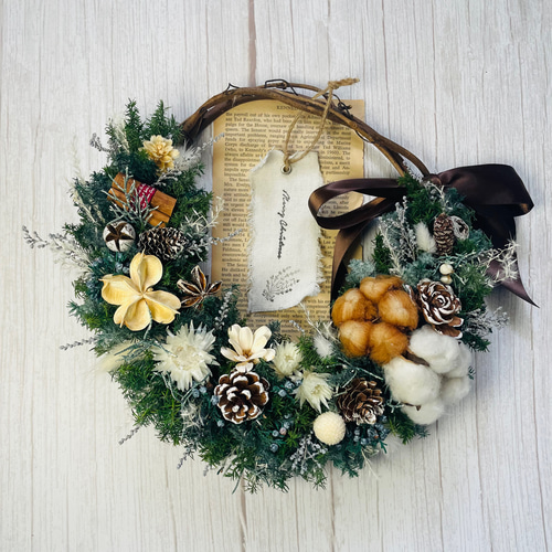 粉雪のクリスマスハーフリース プリザーブドフラワー Atelier sol