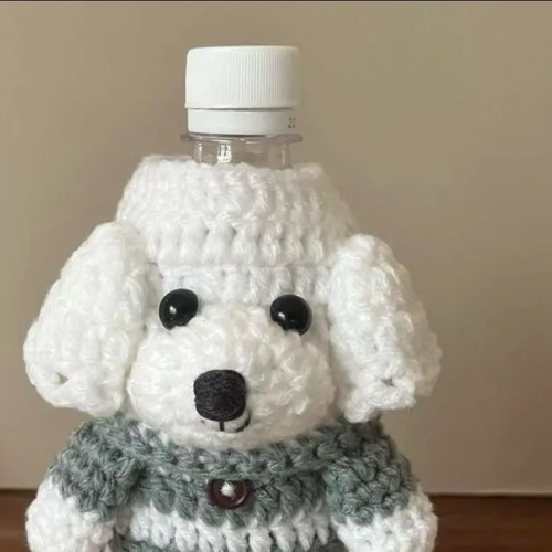 ですん様 ペットボトルカバー トイプードル(白) ペットボトルカバー