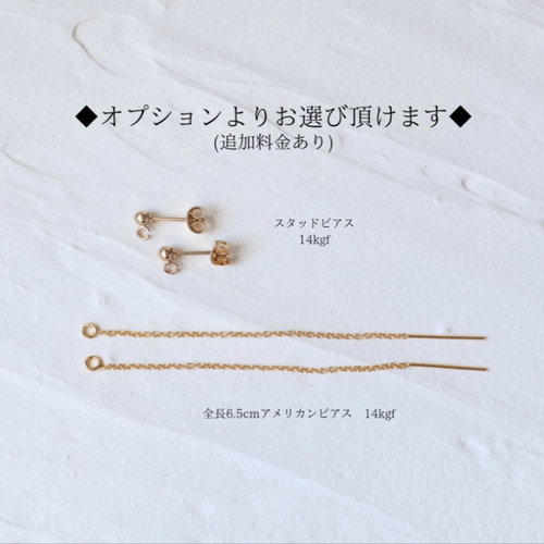 天然石 14kgf クリスタル*バックカービングの一粒ピアス　金属アレルギー対応 天然石 14kgf 江戸切子のようなクリスタル*カービングの一粒