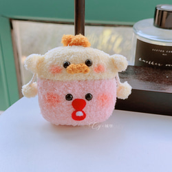 ひよこ☆可愛AirPods 1/2/3/pro ケースcase☆綿製手作り編織り 4枚目の画像