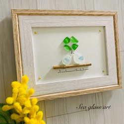 RUKU RUKU♪シーグラスアート シーグラスアート 海の宝石 くらげ 涼しい 夏のアート ギフト 贈り物