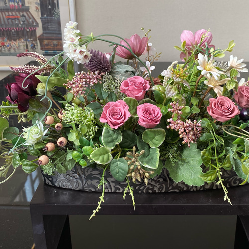 和室にも洋室にも飾れる両面アレンジメント アートフラワー