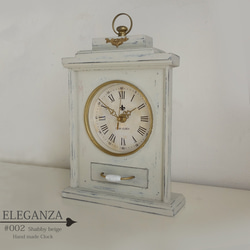 【送料無料】ELEGANZA #002(Shabby Beige) おしゃれな置き時計　手作り品　 アンティーク調 7枚目の画像