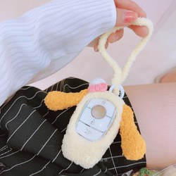 子犬☆自動車のキーケース　スマートキーケース　鍵収納　キーホルダー☆綿製手作り編織り 6枚目の画像