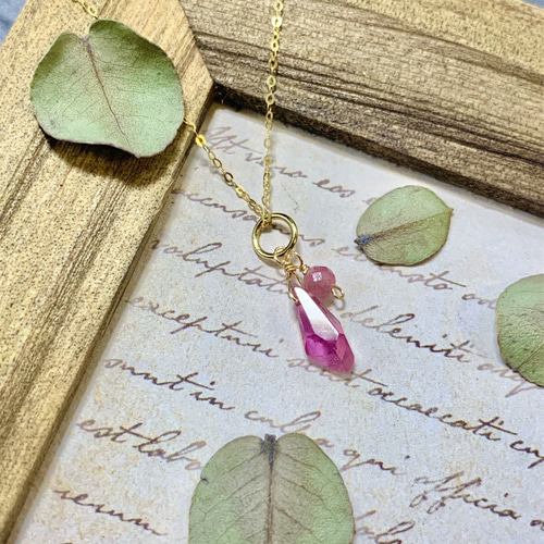 シルバーSV925　天然石ピンクトルマリン　ダイヤモンドネックレストップ シルバーSV925天然石ピンクトルマリンダイヤモンドネックレストップ