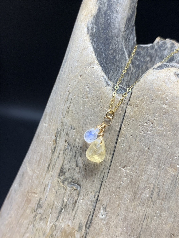 シルバー天然石ドロップペンダントネックレス