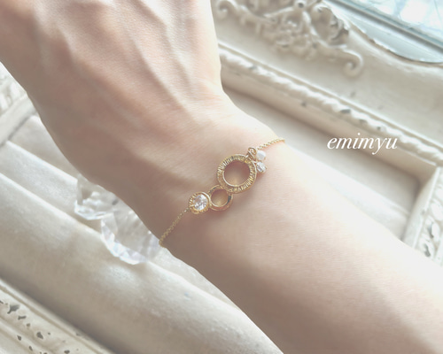 juemi e.m. ブレスレット bracelet ゴールド エメラルド 金