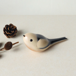 【割引】シマエナガ （木 鳥 置物 Long-tailed Tit / wood / bird / figurine ) 4枚目の画像