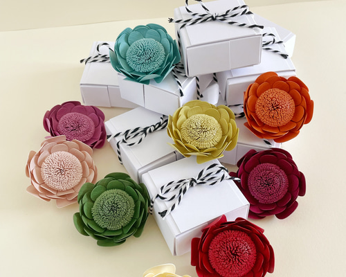 数量限定】紙のお花のブローチ・タイプA 小箱付き / 全9色
