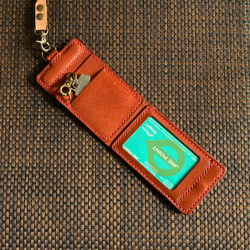 4面+鍵ﾎﾟｹｯﾄ・ヌメ革生成り】IDカードケース CC-30w 定期入れ 身分