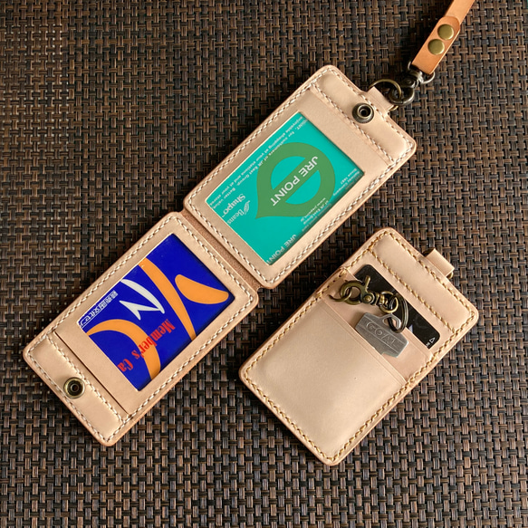 [4面+鑰匙袋，天然皮革] 身分證夾 CC-30w，通勤卡夾，身分證夾，通行證夾 231022 第2張的照片