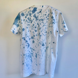 藍染クルーネックTシャツ・沫（半袖レディースL） 2枚目の画像