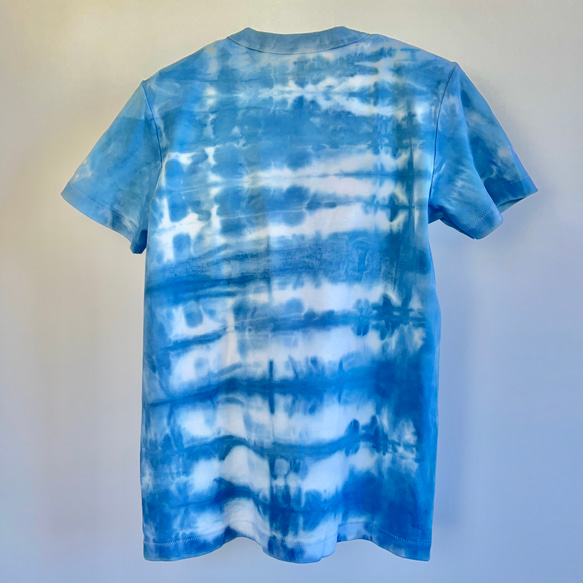 藍染クルーネックTシャツ・簾（半袖レディースL） 2枚目の画像