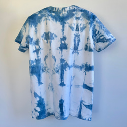 藍染クルーネックTシャツ・線（半袖レディースL） 2枚目の画像
